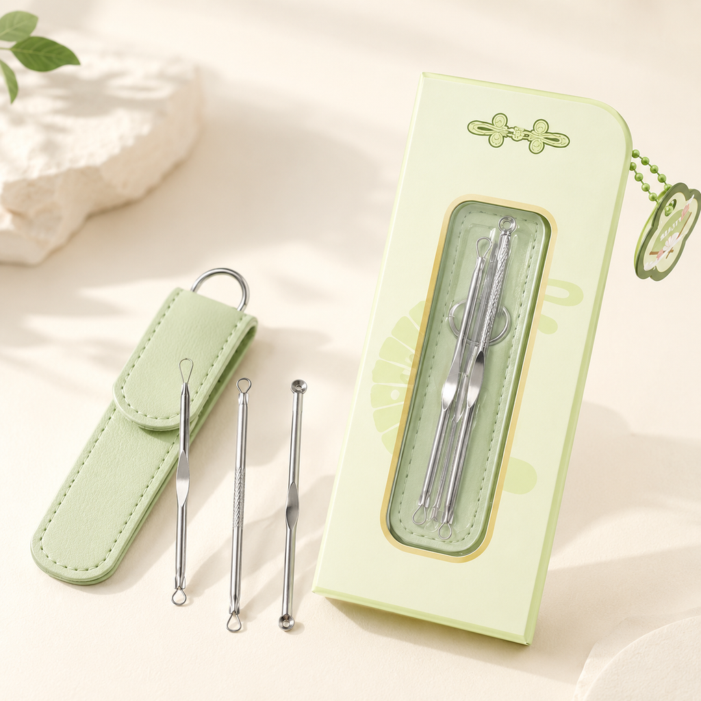 MINI BLACKHEAD COMEDONE EXTRACTOR NEEDLE SET 3-PACK