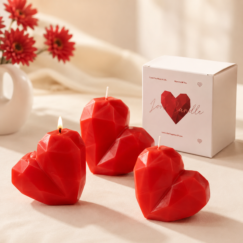 GEOMETRIC HEART CANDLE