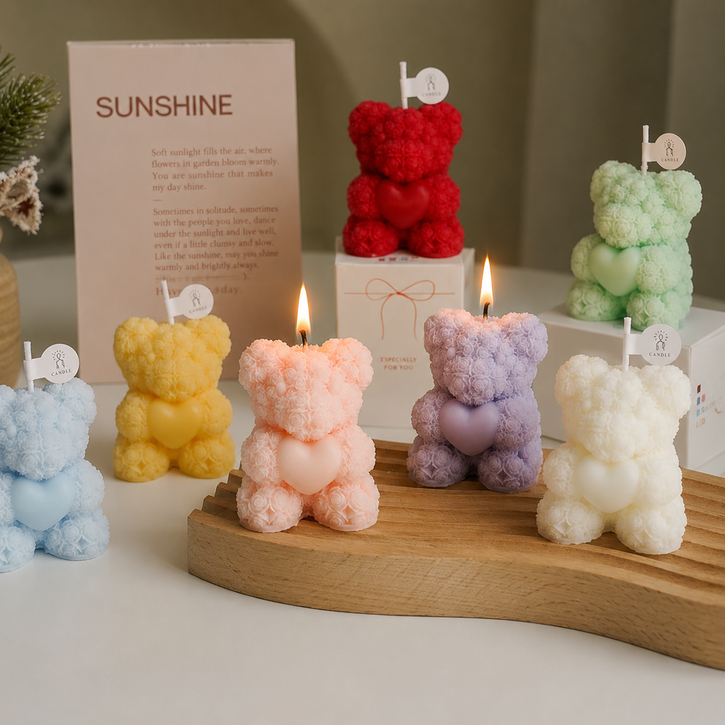 ROSE BEAR SCENTED CANDLE - 7 OPTIONS