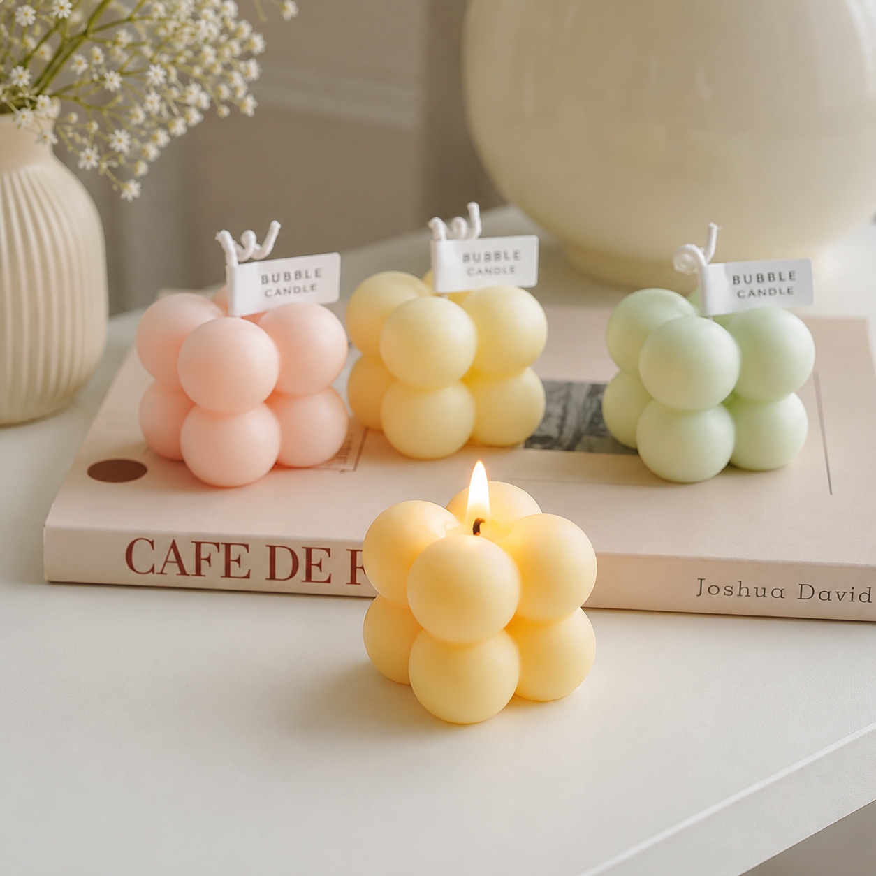 MINI CUBE CANDLE - 4 OPTIONS
