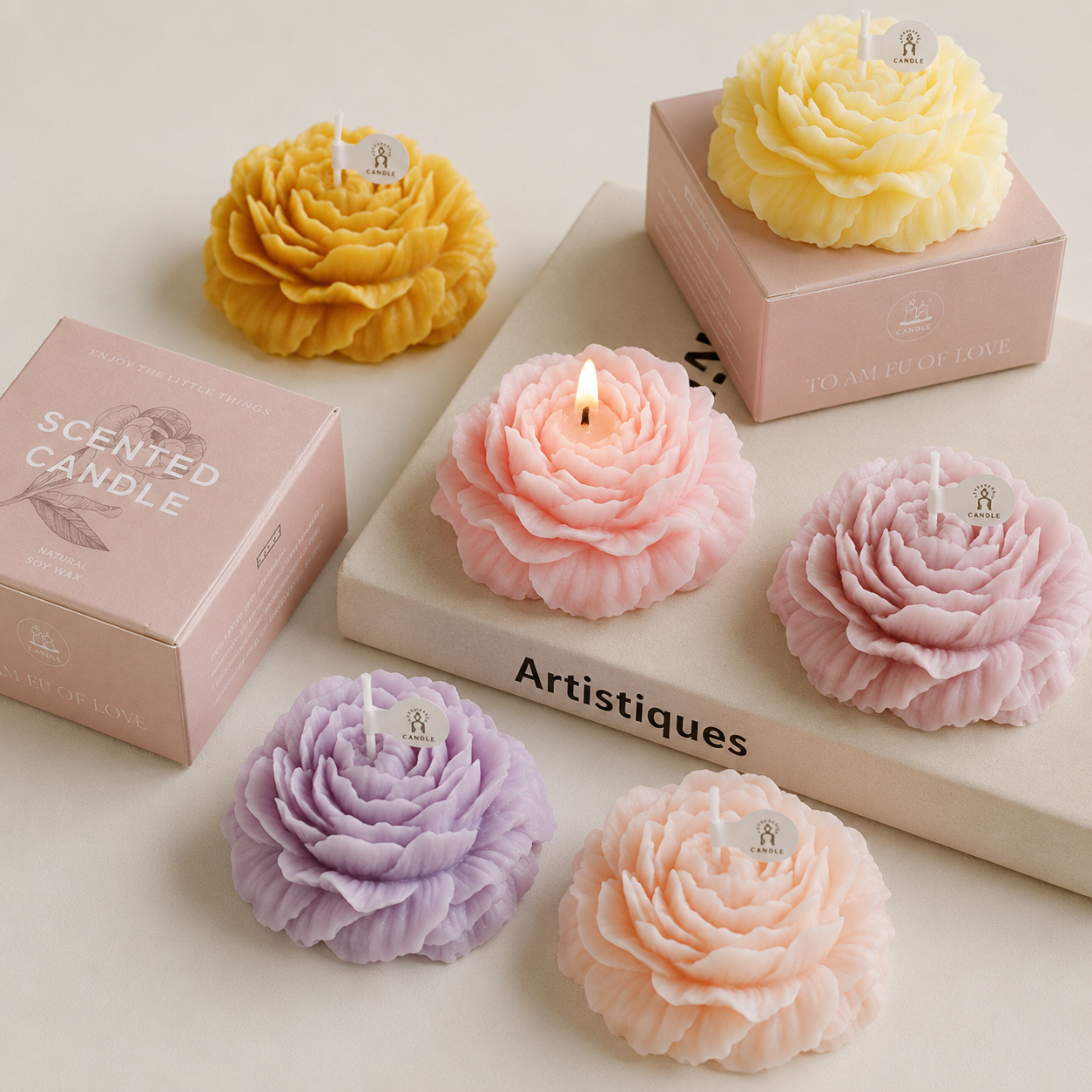 PEONY SCENTED CANDLE GIFT - 6 OPTIONS