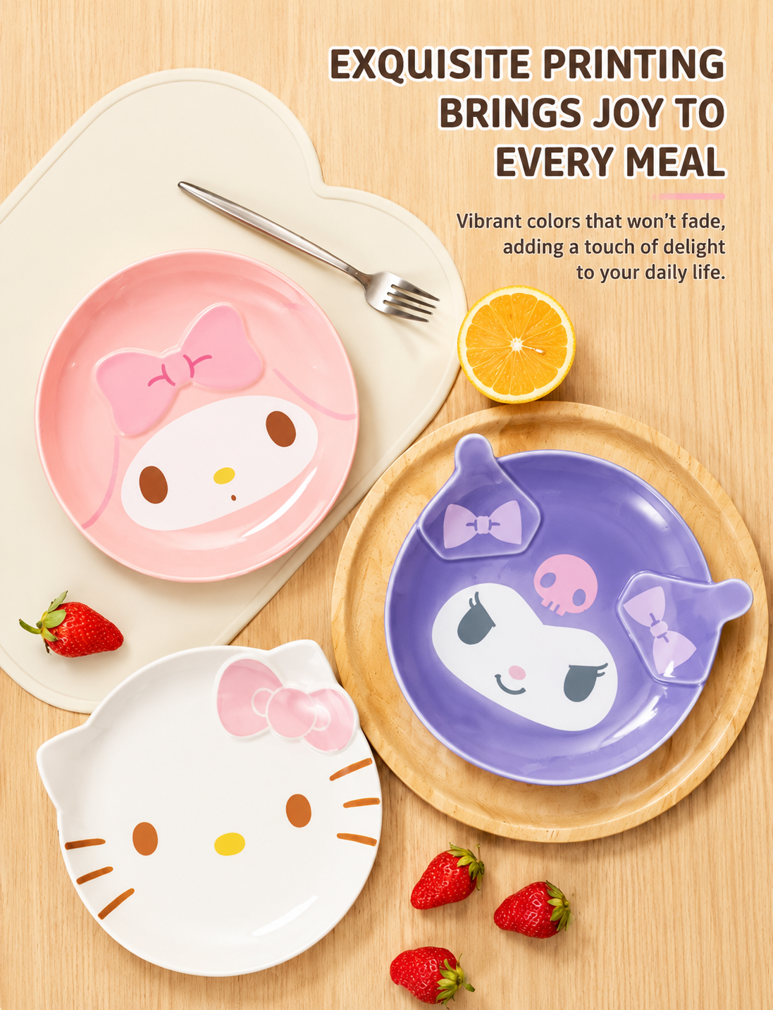 SANRIO CHARACTER ROUND DINNER PLATE - 3 OPTIONS