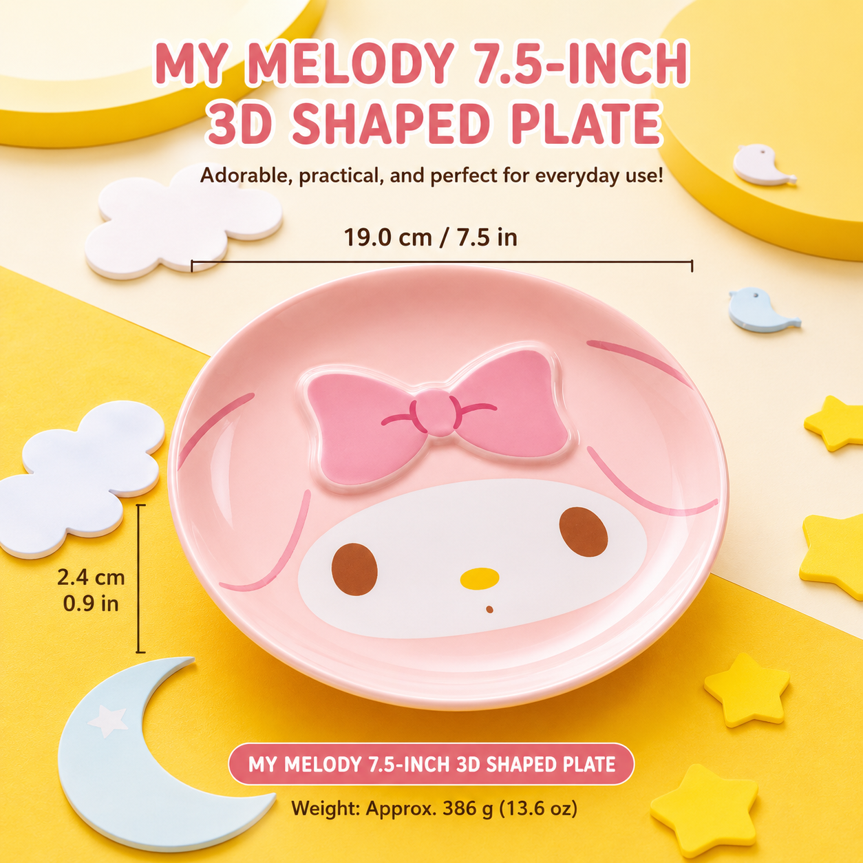 SANRIO CHARACTER ROUND DINNER PLATE - 3 OPTIONS