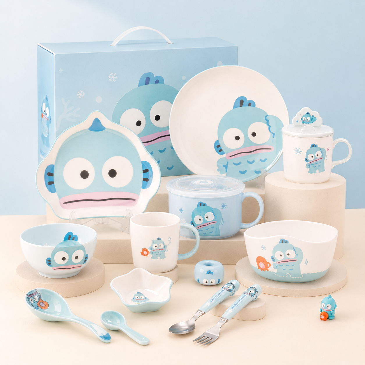 HANGYODON SANRIO COFFRET CADEAU DE VAISSELLE 6 PIÈCES POUR ENFANTS