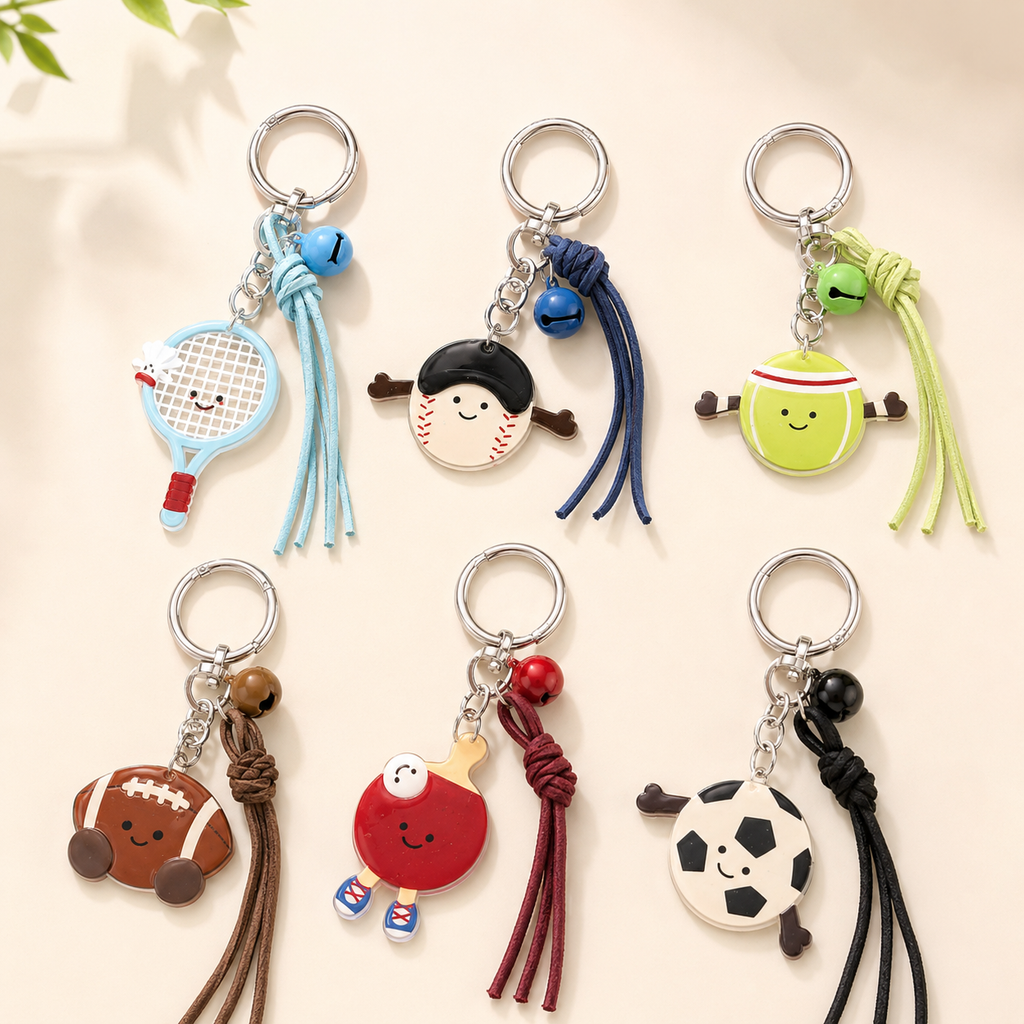 SPORTS KEYCHAIN PENDANT - 6 OPTIONS