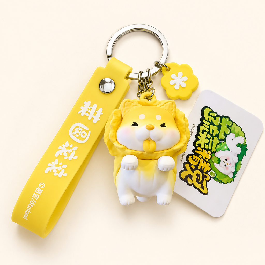 VEGGIE ROLY-POLY CARTOON KEYCHAIN PENDANT - 2 OPTIONS