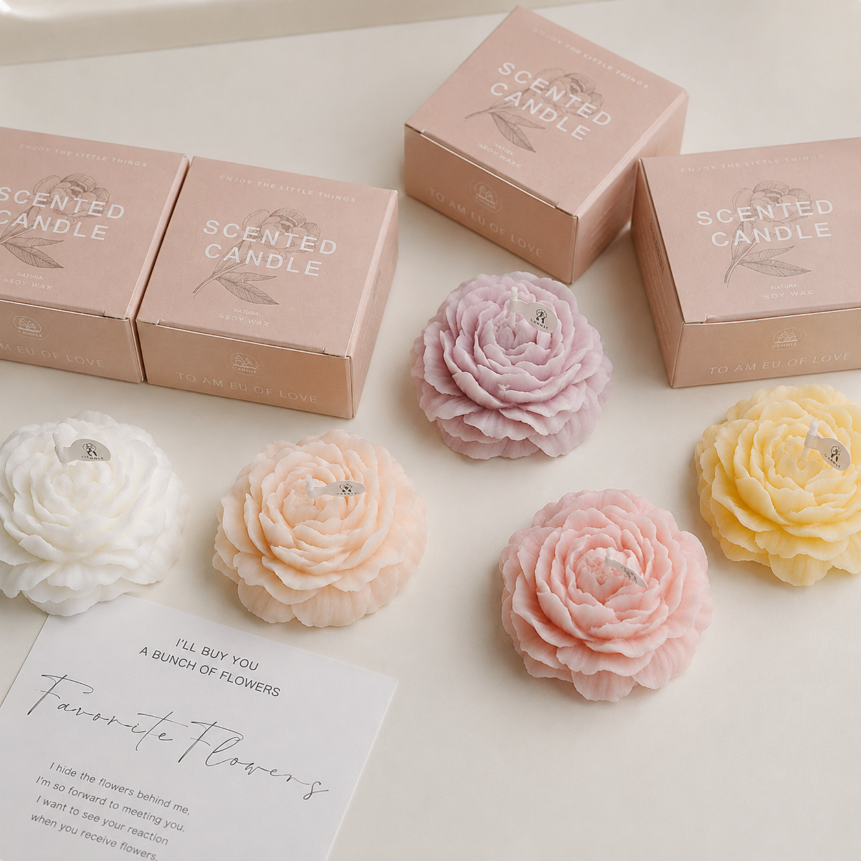 PEONY SCENTED CANDLE GIFT - 6 OPTIONS