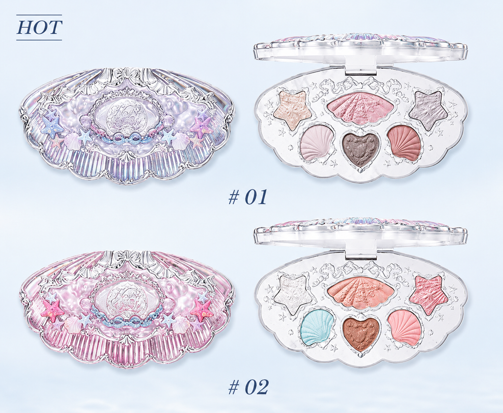 FLOWER KNOWS SHELL PEARL 6-COLOR EYESHADOW PALETTE - 2 COLOURS