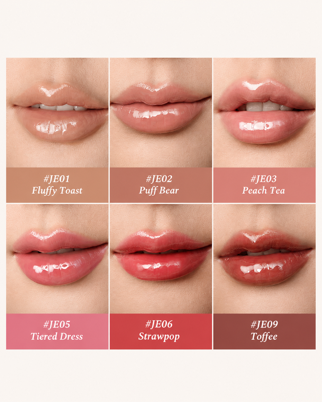 FLOWER KNOWS SWEET BEAR LIP GLAZE - 6 COLOURS