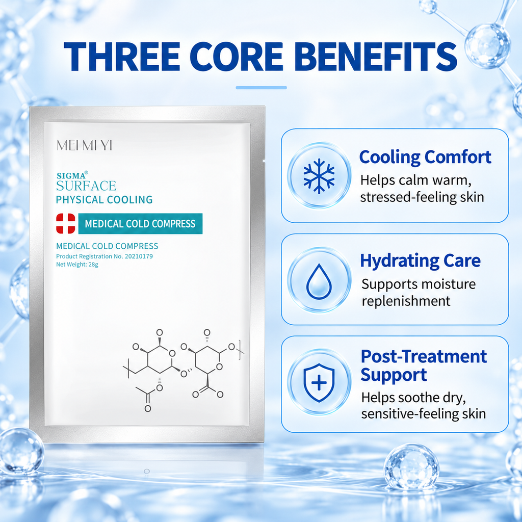 MEI MI YI MEDICAL COLD COMPRESS FACIAL SHEET MASK 28G X 5 SHEETS