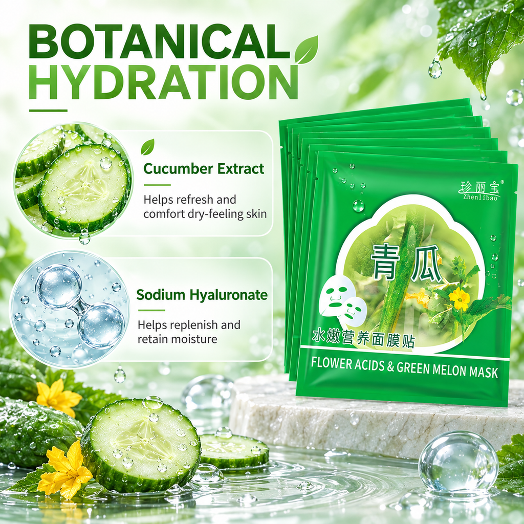 ZHENLIBAO CUCUMBER HYDRATING FACIAL SHEET MASK 30G 1 SHEET
