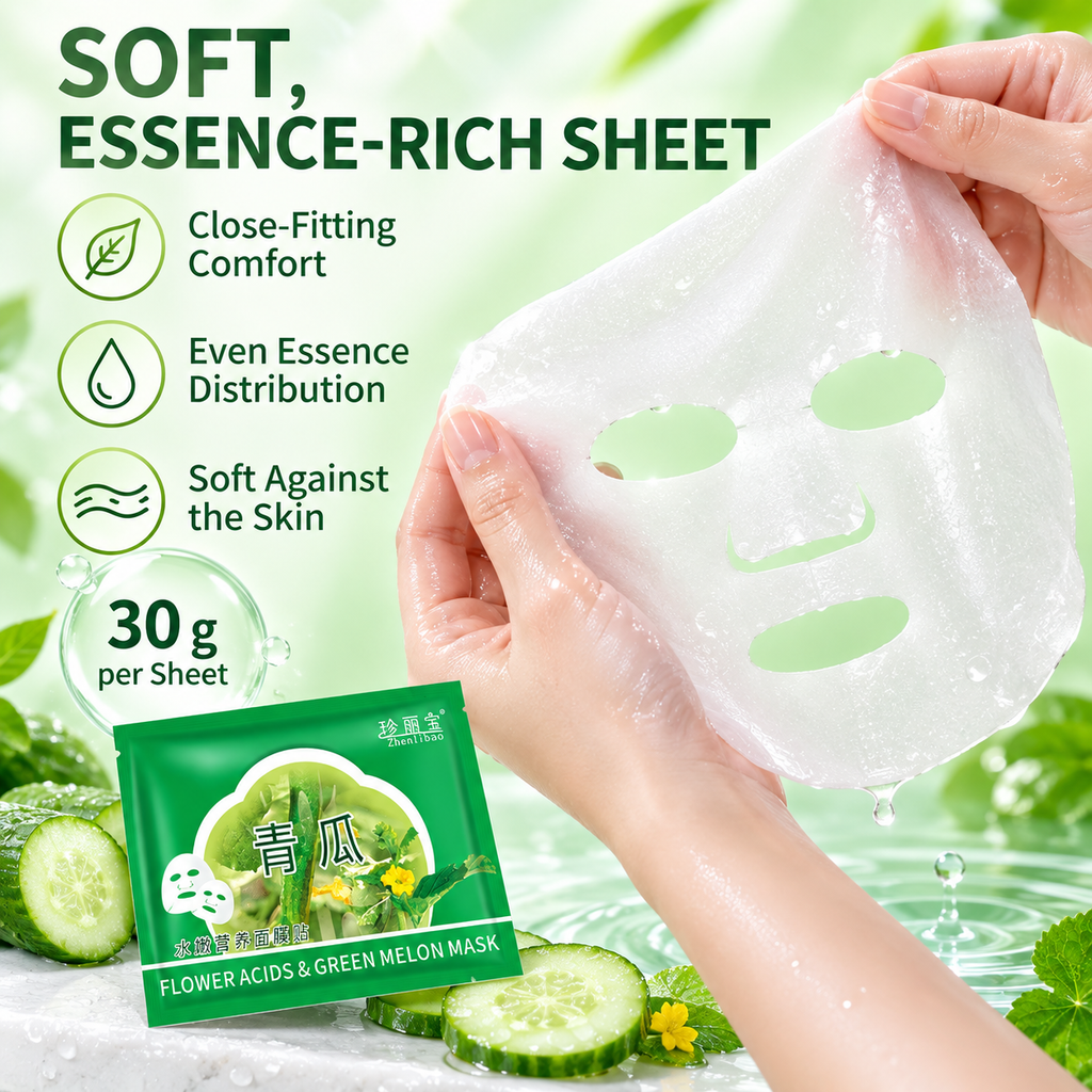 ZHENLIBAO CUCUMBER HYDRATING FACIAL SHEET MASK 30G 1 SHEET