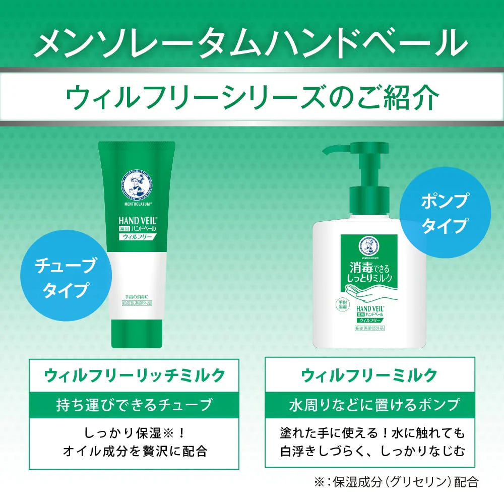 ROHTO MENTHOLATUM HANDVEIL WILL FREE RICH MILK 70G