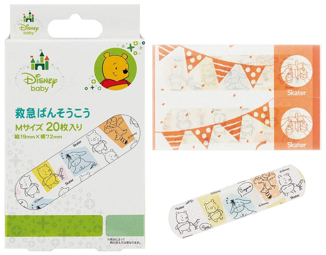 SKATER WINNIE THE POOH FIRST AID BANDAGES SIZE M 20 SHEETS