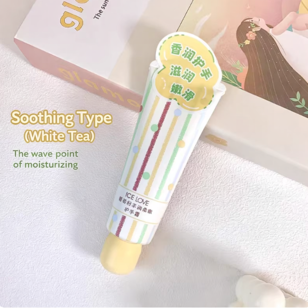 ICE LOVE GRAPE SEED RICH & TENDER FRAGRANT HAND CREAM 100G - 2 OPTIONS