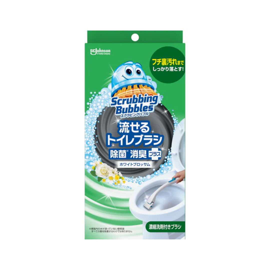 SCRUBBING BUBBLE FLUSHABLE TOILET BRUSH DISINFECTANT DEODORANT PLUS WHITE BLOSSOM 4PCS