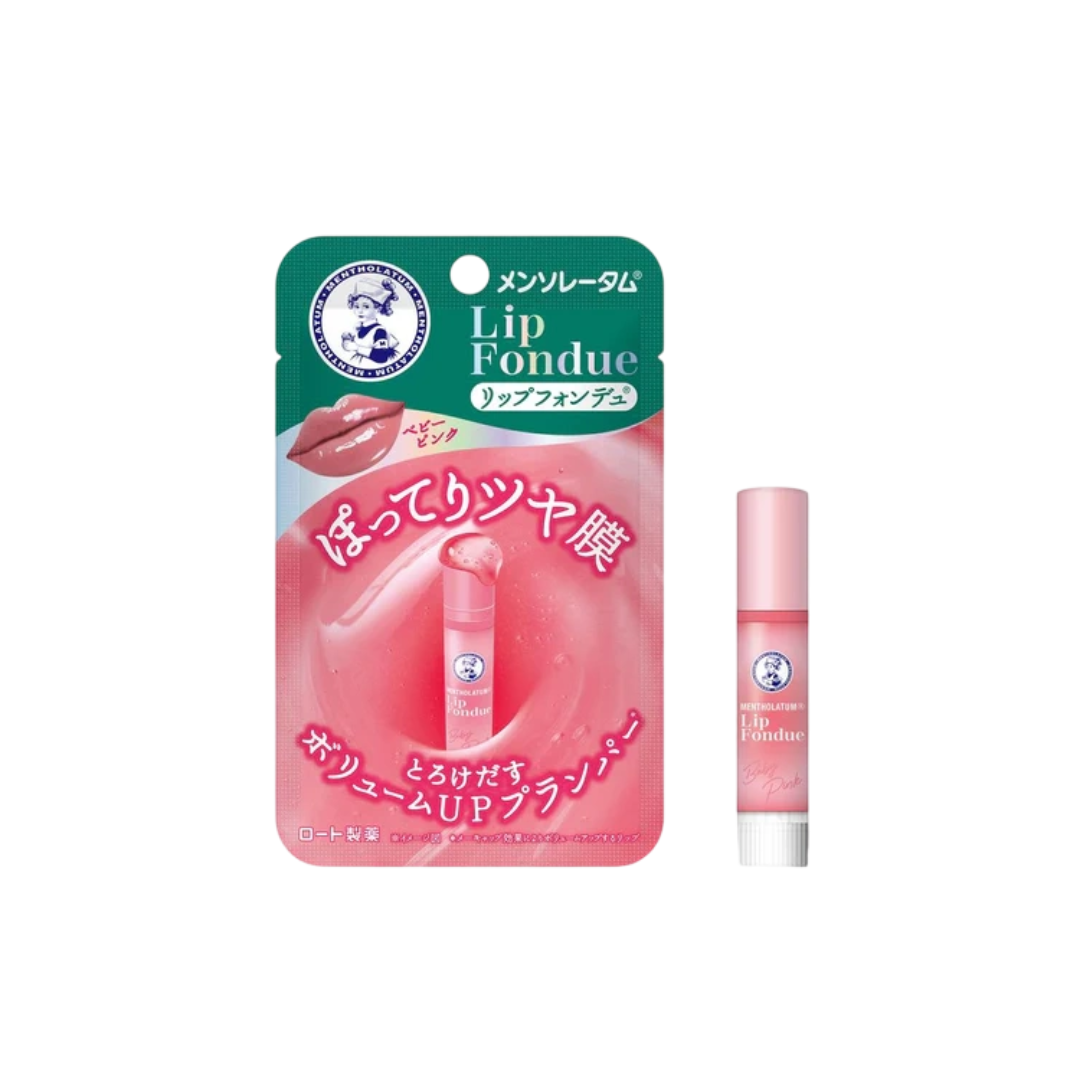 ROHTO PHARMACEUTICAL MENTHOLATUM LIP FONDUE BABY PINK 3.2G - 3 COLOURS