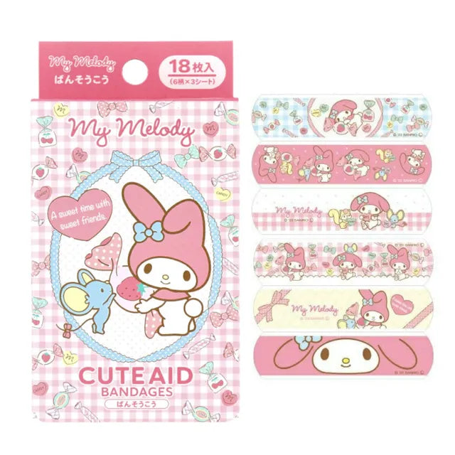 SUNTAN CUTE AID MY MELODY CHARACTER BANDAGES 18 SHEETS