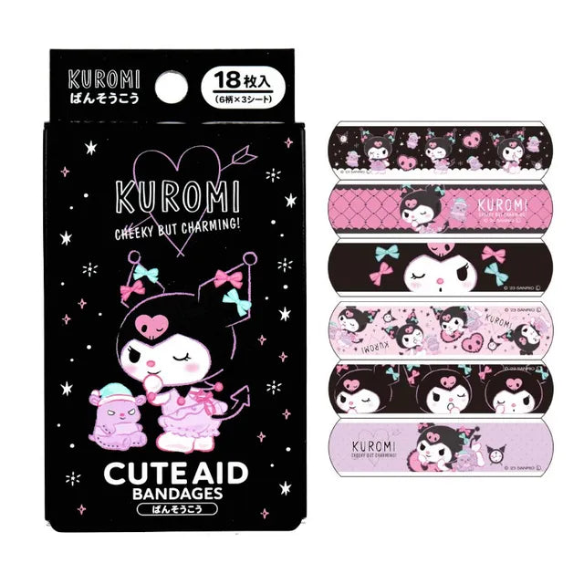 SANRIO CUTE AID BANDAGES KUROMI WINK 18 SHEETS