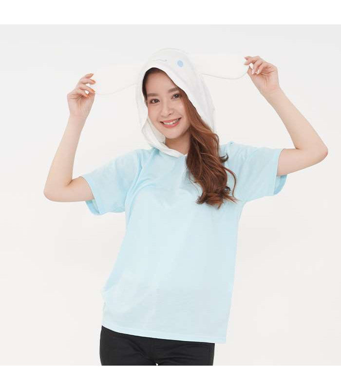 SANRIO CINNAMOROLL D-CUT HOODIES T-SHIRT BLUE SIZE L