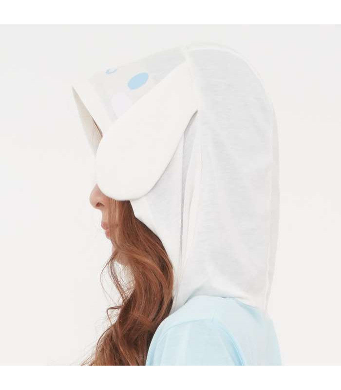 SANRIO CINNAMOROLL D-CUT HOODIES T-SHIRT BLUE SIZE L