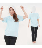 SANRIO CINNAMOROLL D-CUT HOODIES T-SHIRT BLUE SIZE L