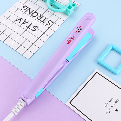 Lavender and blue 2-in-1 mini hair straightener