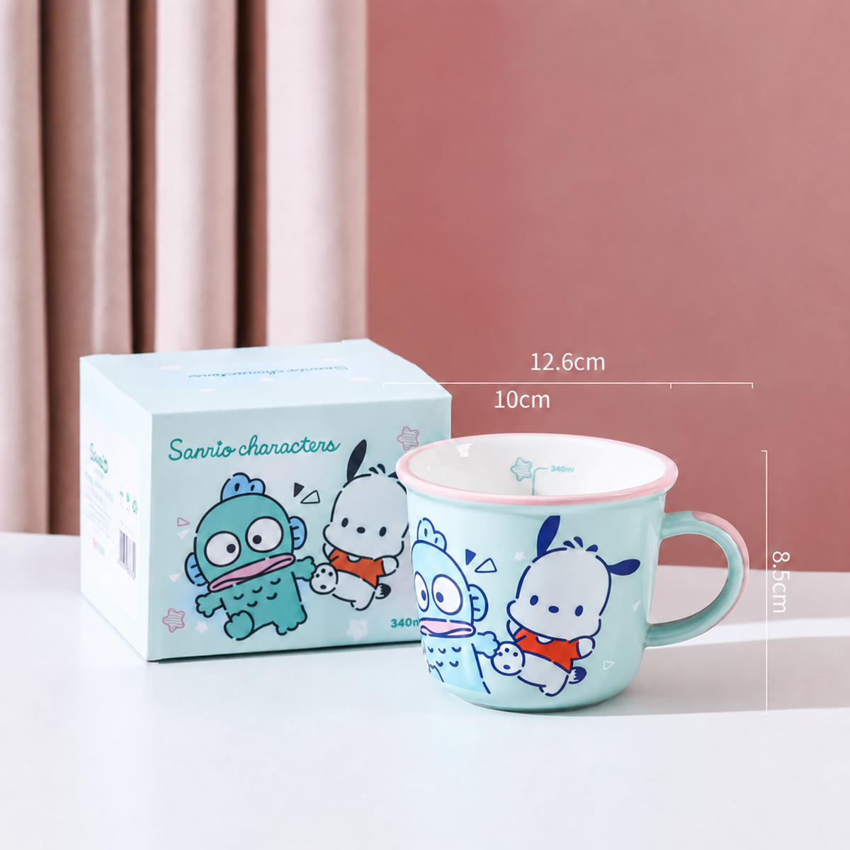 Hangyodon and Pochacco 340ml measuring cup with gift box