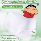 CRAYON SHIN-CHAN DISPOSABLE WOMEN'S 100% COTTON UNDERWEAR 5 PACK