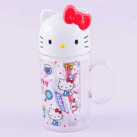 SANRIO HELLO KITTY TOOTHBRUSH SET WITH CUP