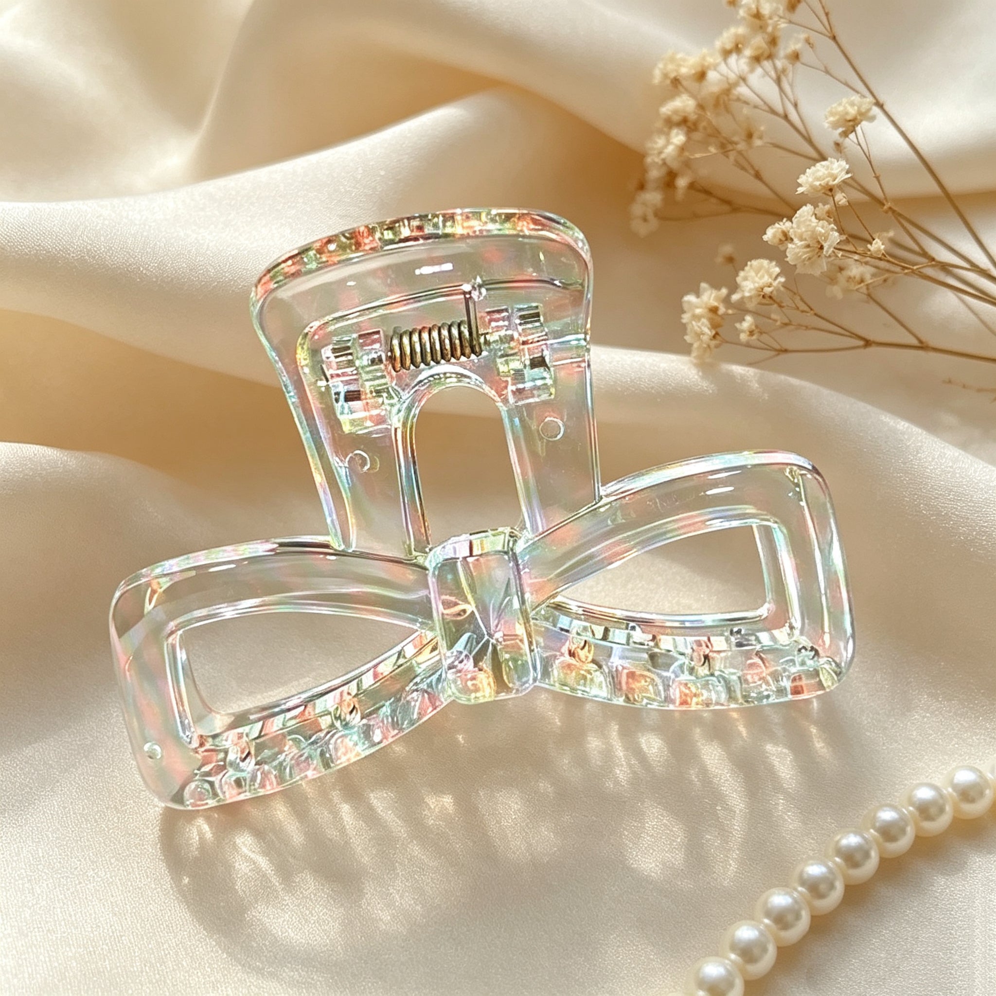 KOREAN CRYSTAL HOLOGRAPHIC CLAW CLIP