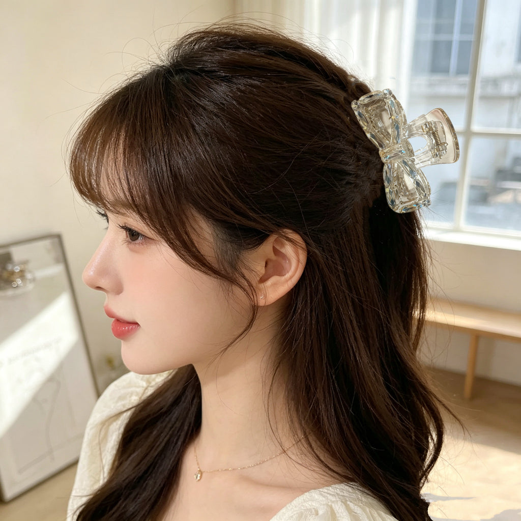 KOREAN CRYSTAL HOLOGRAPHIC CLAW CLIP