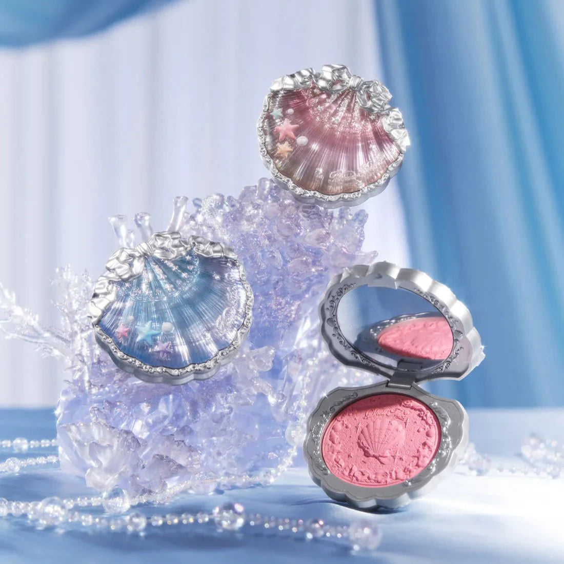 FLOWER KNOWS SHELL'S JEWEL COLLECTION SILK SATIN BLUSH 5G #01 PETAL PEARL