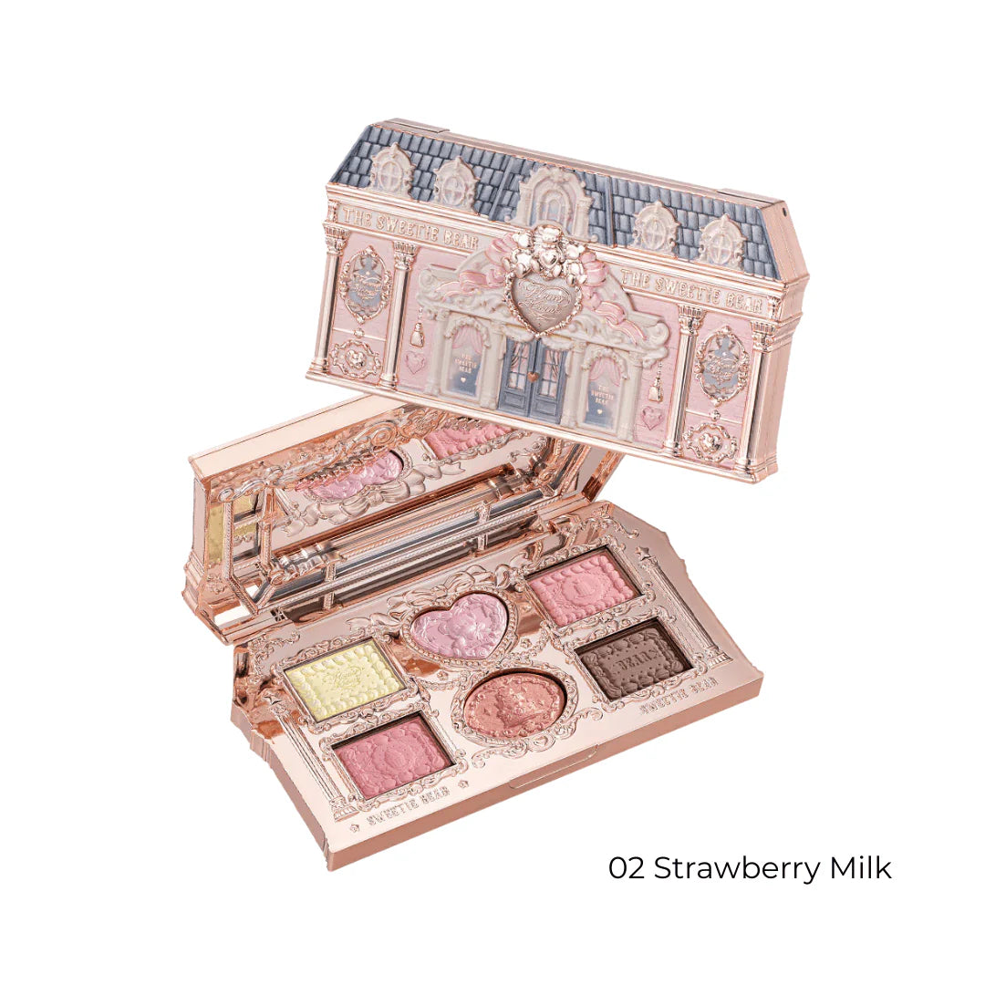 FLOWER KNOWS SWEET BEAR 6-COLOR EYESHADOW PALETTE - 3 COLOURS