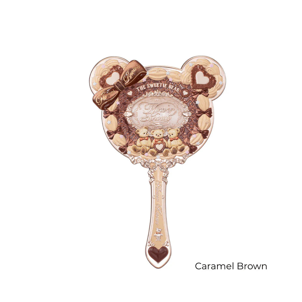 FLOWER KNOWS SWEET BEAR COMPACT MIRROR CARAMEL BROWN