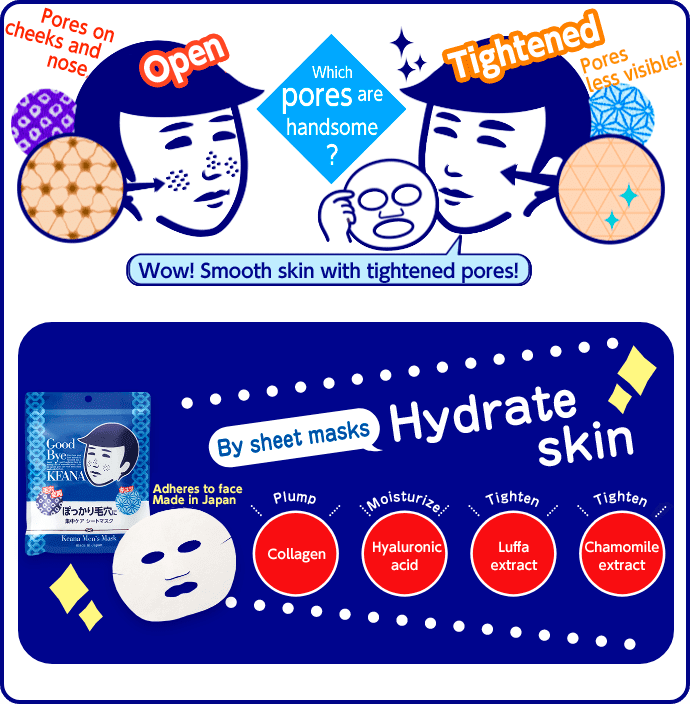 ISHIZAWA LABORATORIES KEANA MEN'S ZERO PORE SHEET MASK 10 SHEETS
