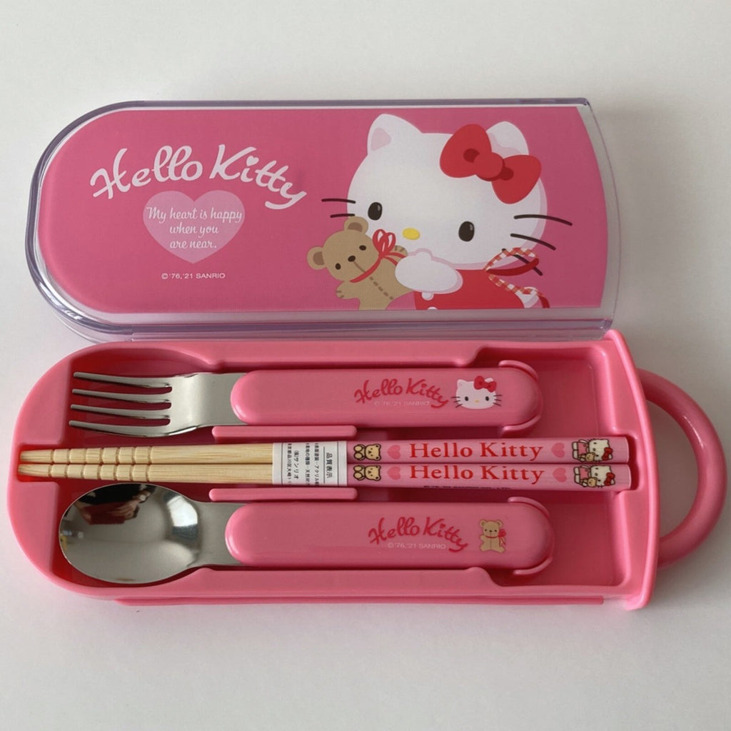 SANRIO HELLO KITTY LUNCH TRIO SET – FORK, SPOON, CHOPSTICKS