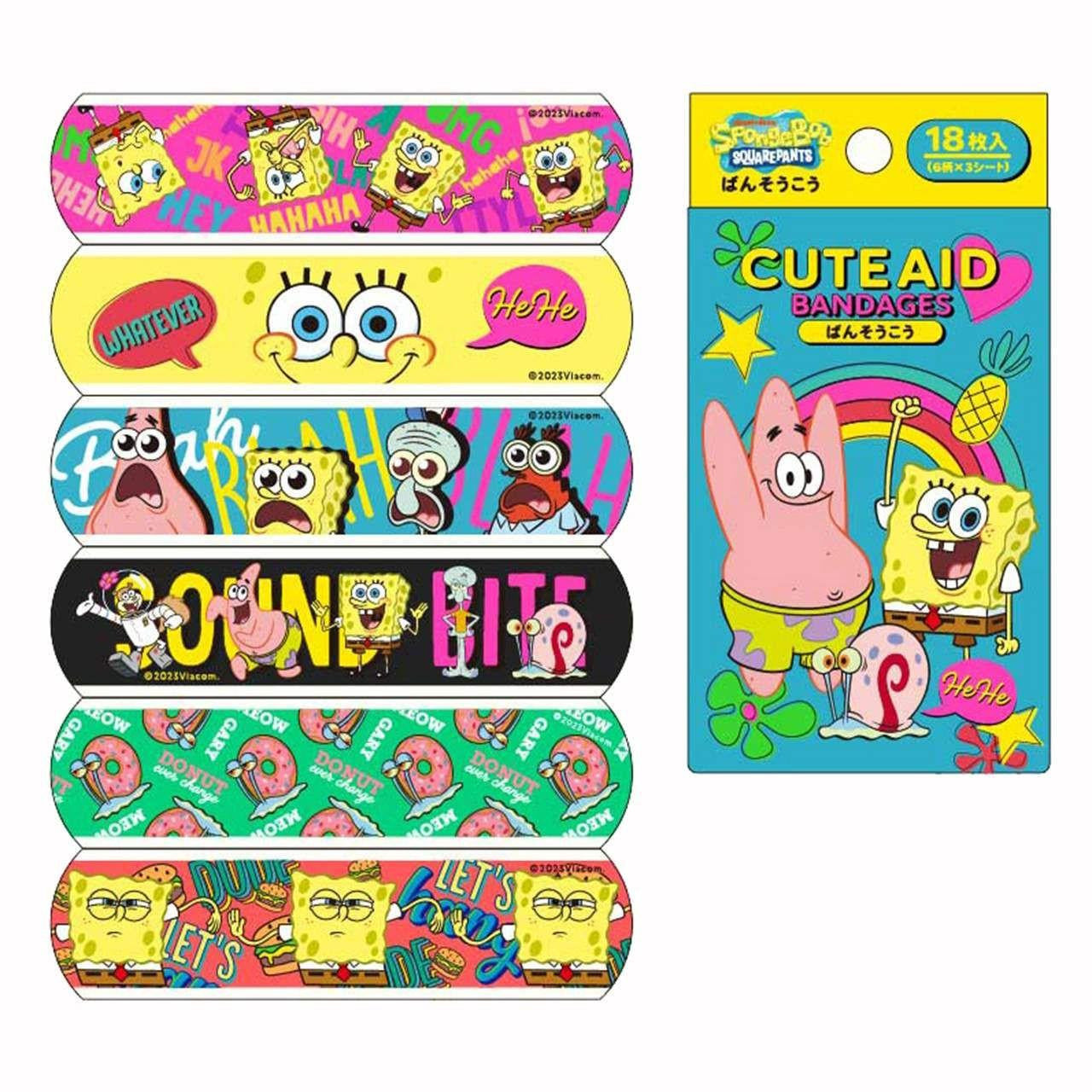 KAWADA SPONGEBOB SQUAREPANTS CHARACTER BANDAGES 18 SHEETS