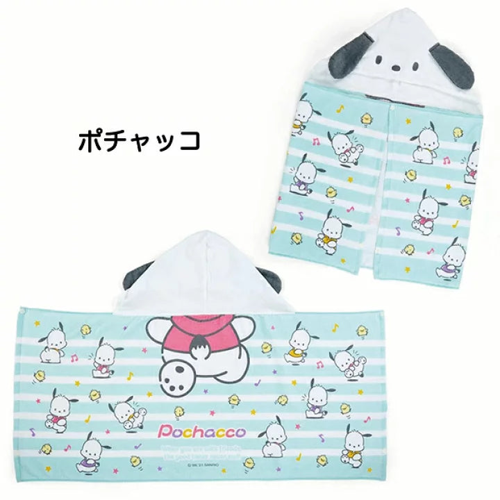 SANRIO POCHACCO HOODED TOWEL CLOVER DESIGN