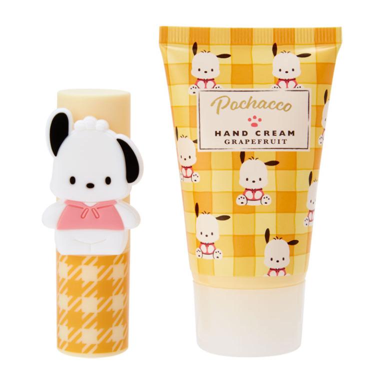 SANRIO POCHACCO LIP BALM & HAND CREAM SET YELLOW GRAPEFRUIT SCENT