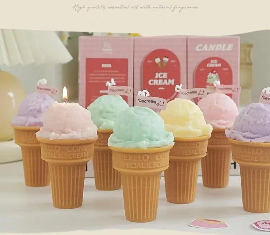 Ice Cream-Shaped Candle