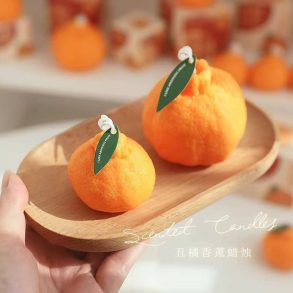 Orange-Shaped Candle