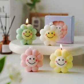 Smiling Sunflower Candle