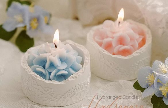 Hydrangea-Shaped Candle