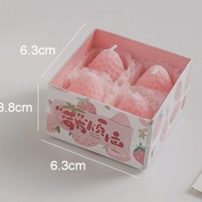 Strawberry-Shaped Candle Set – Small, 4-Pack (Pink)