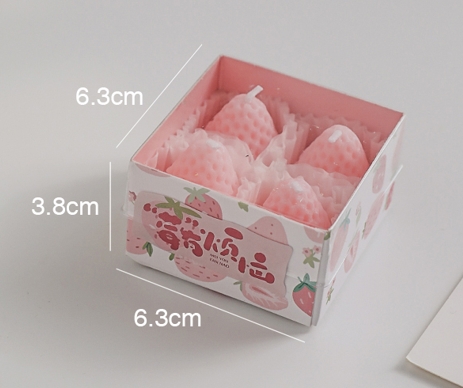 Strawberry-Shaped Candle Set – Small, 4-Pack (Pink)