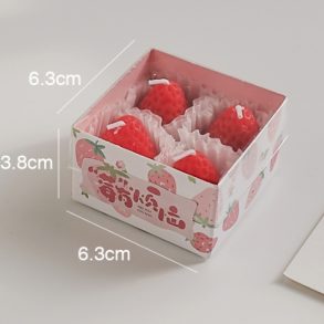 Strawberry-Shaped Candle Set – Small, 4-Pack (Red)