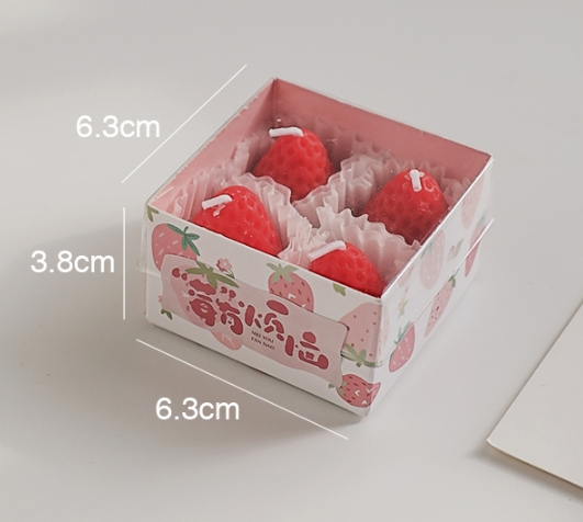 Strawberry-Shaped Candle Set – Small, 4-Pack (Red)