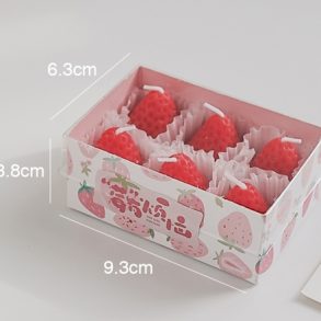Strawberry-Shaped Candle Set – Small, 6-Pack (Red)