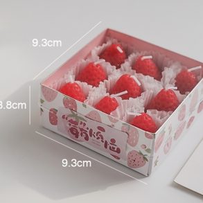Strawberry-Shaped Candle Set – Small, 9-Pack (Red)
